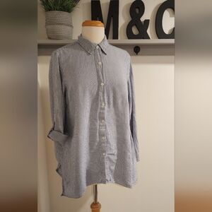 Blue and White Striped Shirt by Zac & Rachel, Size L